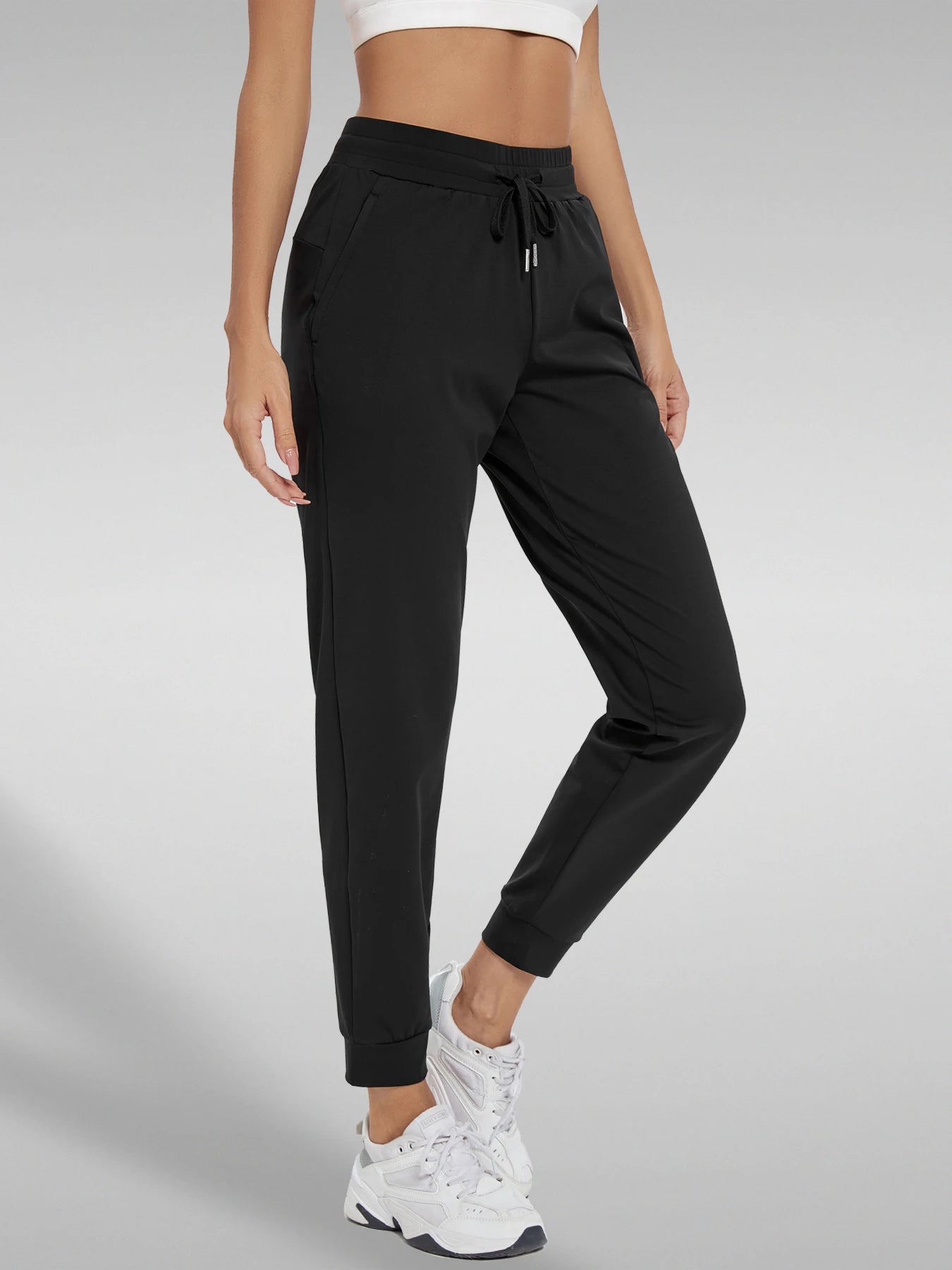 High-Waisted Joggers with Pockets