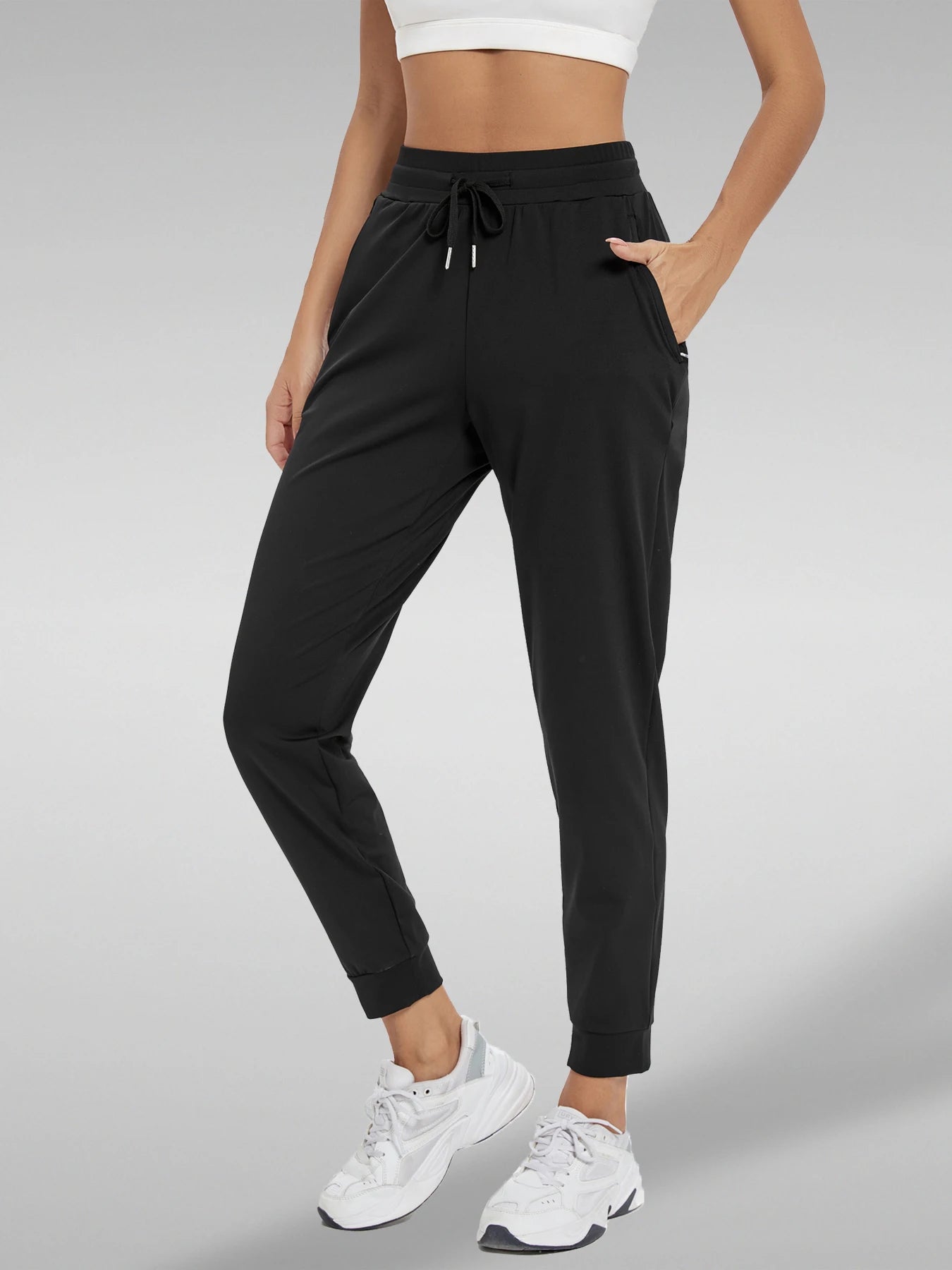 High-Waisted Joggers with Pockets