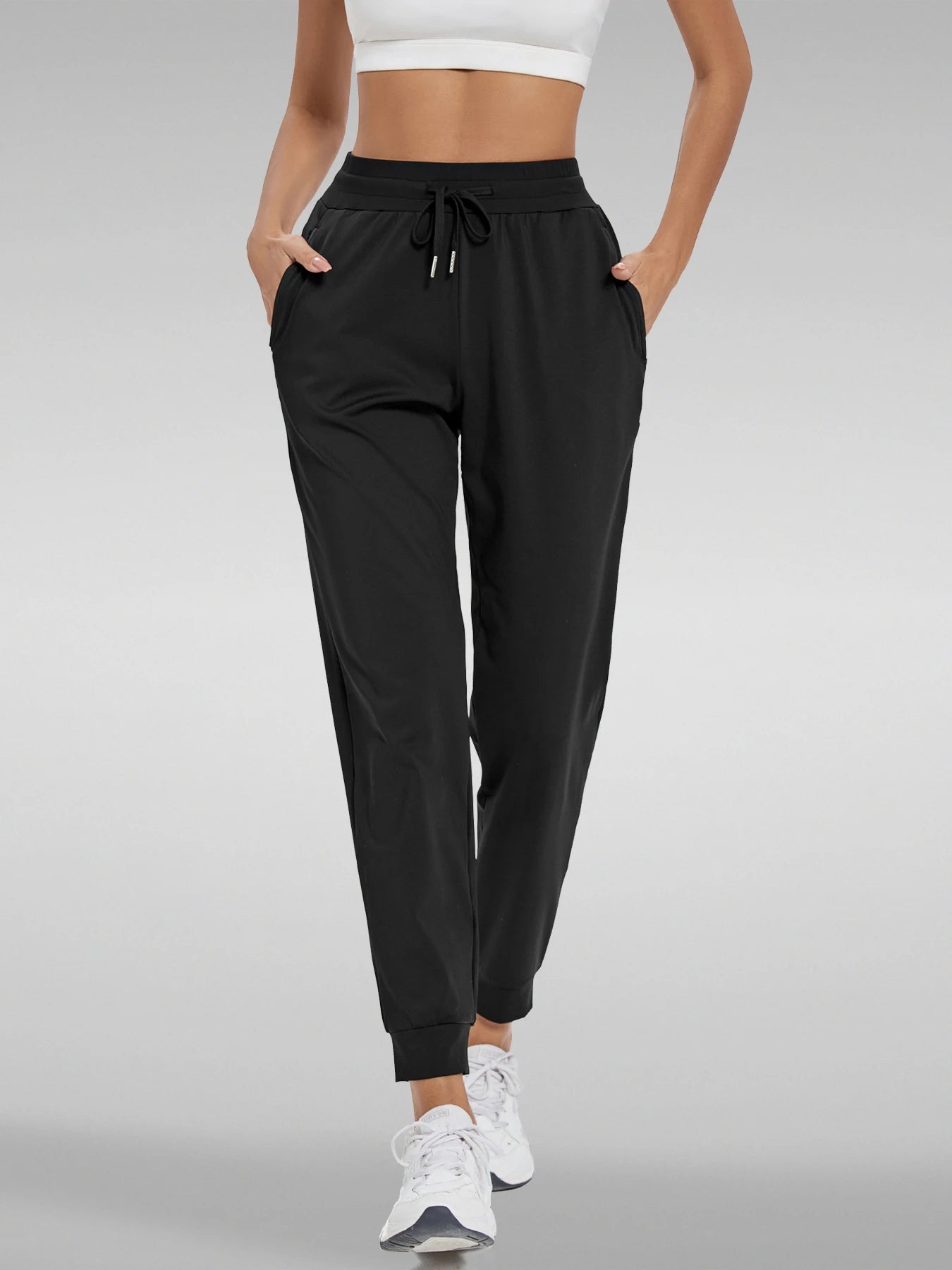 High-Waisted Joggers with Pockets