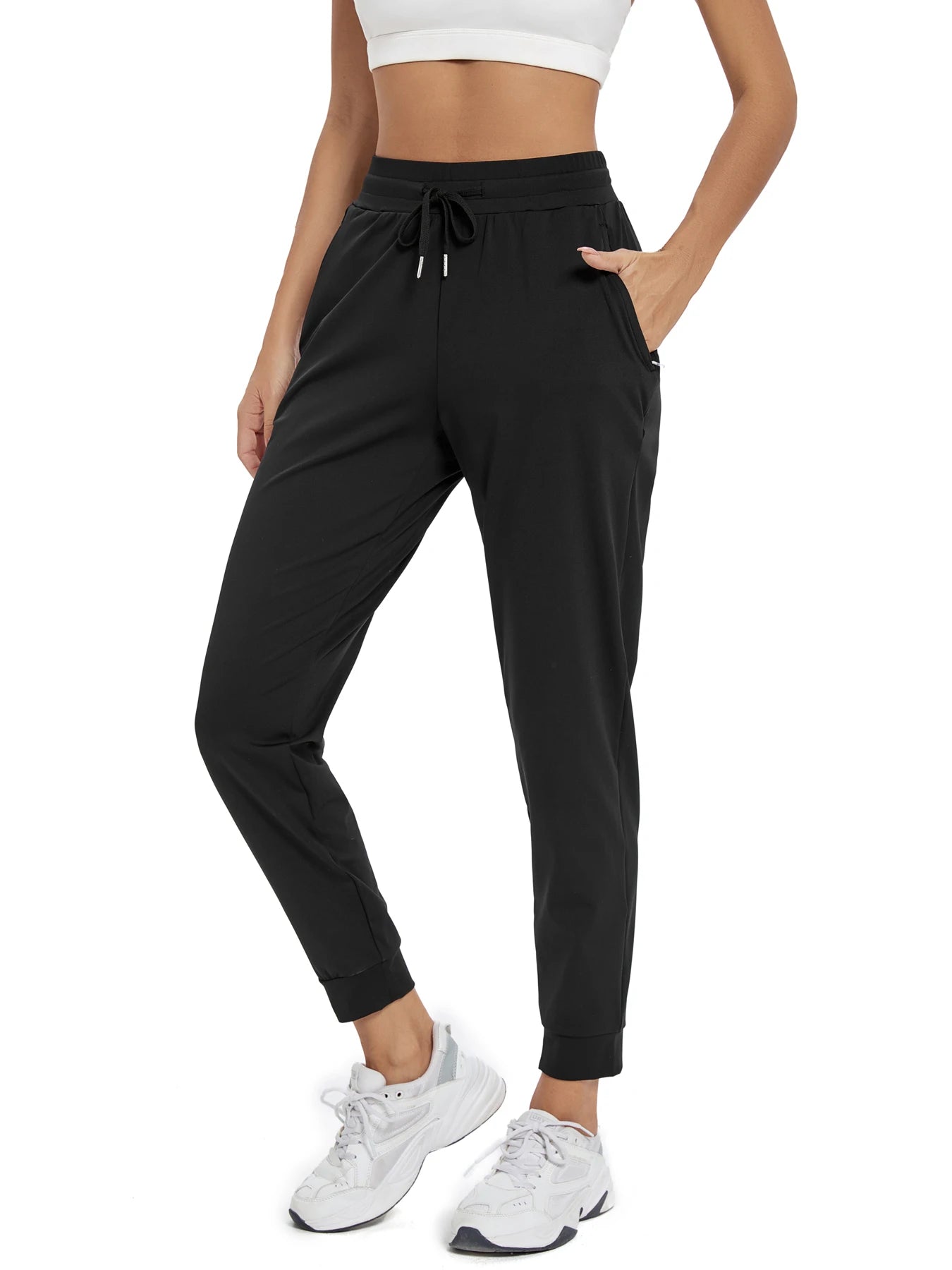 High-Waisted Joggers with Pockets