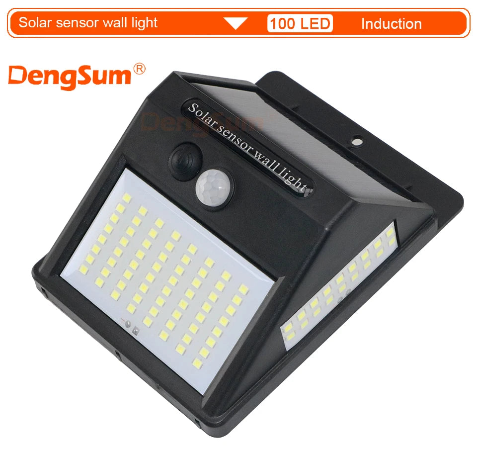 100 LED Solar Motion Sensor Wall Light