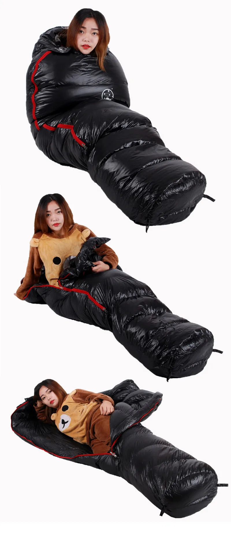Very Warm White Goose Down Mummy Sleeping Bag