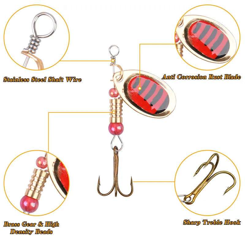 5/10/16Pcs Spinner Fishing Lures Set