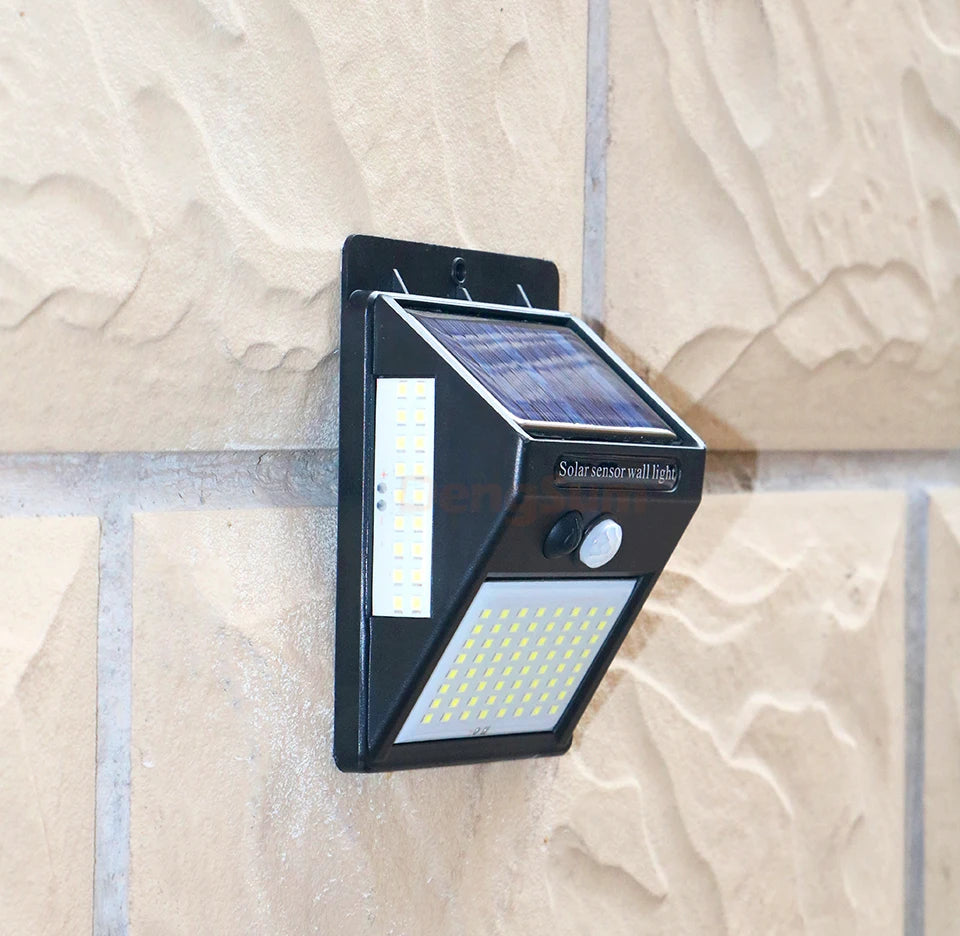 100 LED Solar Motion Sensor Wall Light