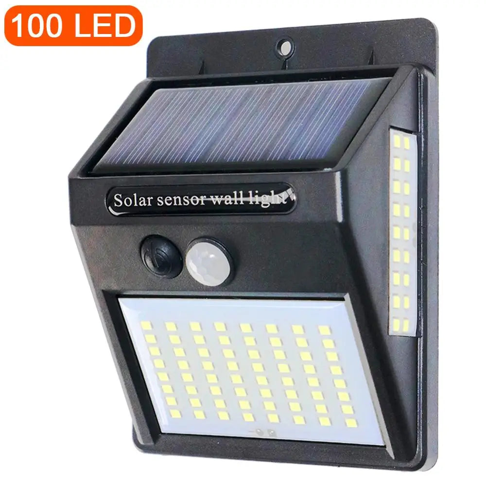 100 LED Solar Motion Sensor Wall Light
