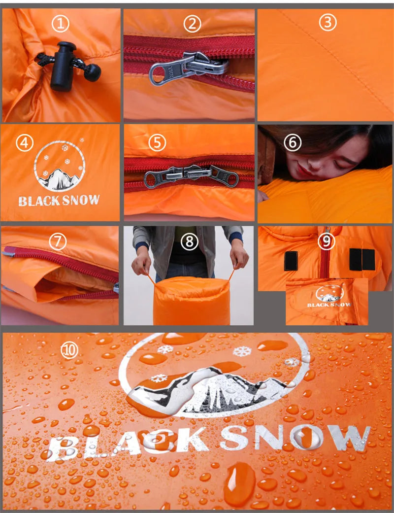 Very Warm White Goose Down Mummy Sleeping Bag