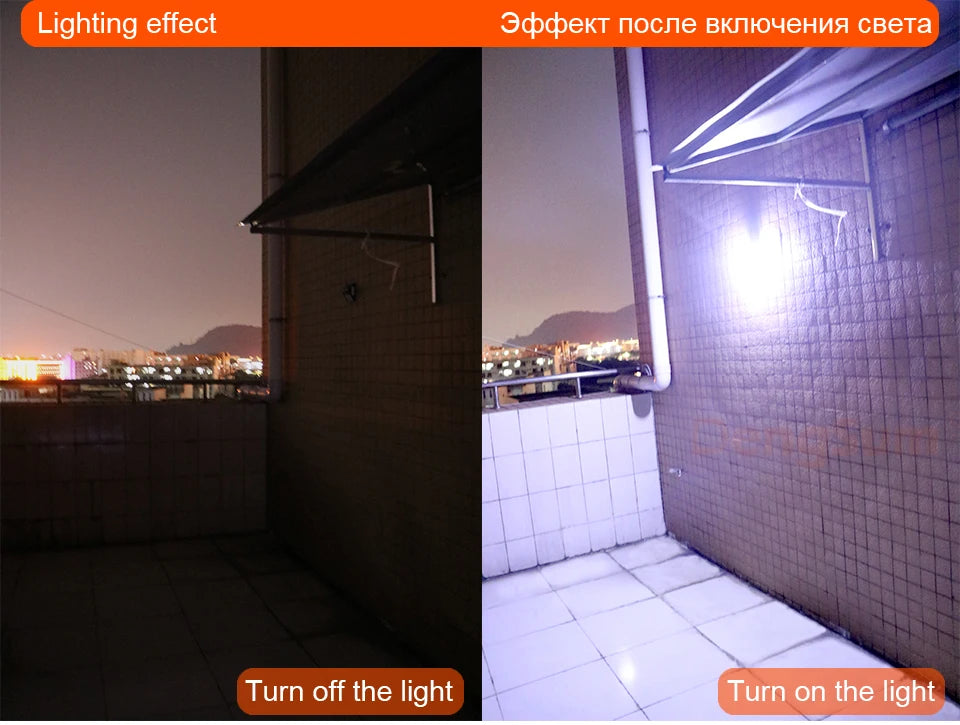100 LED Solar Motion Sensor Wall Light