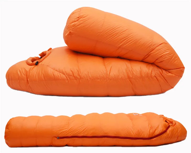Very Warm White Goose Down Mummy Sleeping Bag