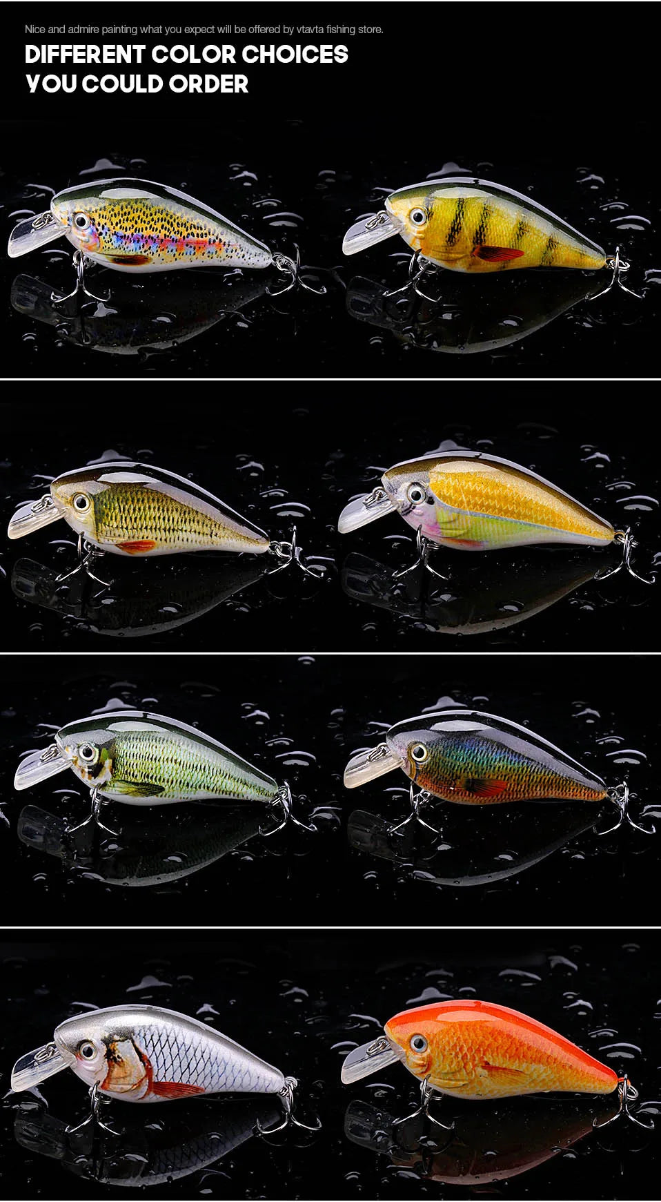 VTAVTA Crankbaits Fishing Lure 5cm/7cm Floating Wobblers
