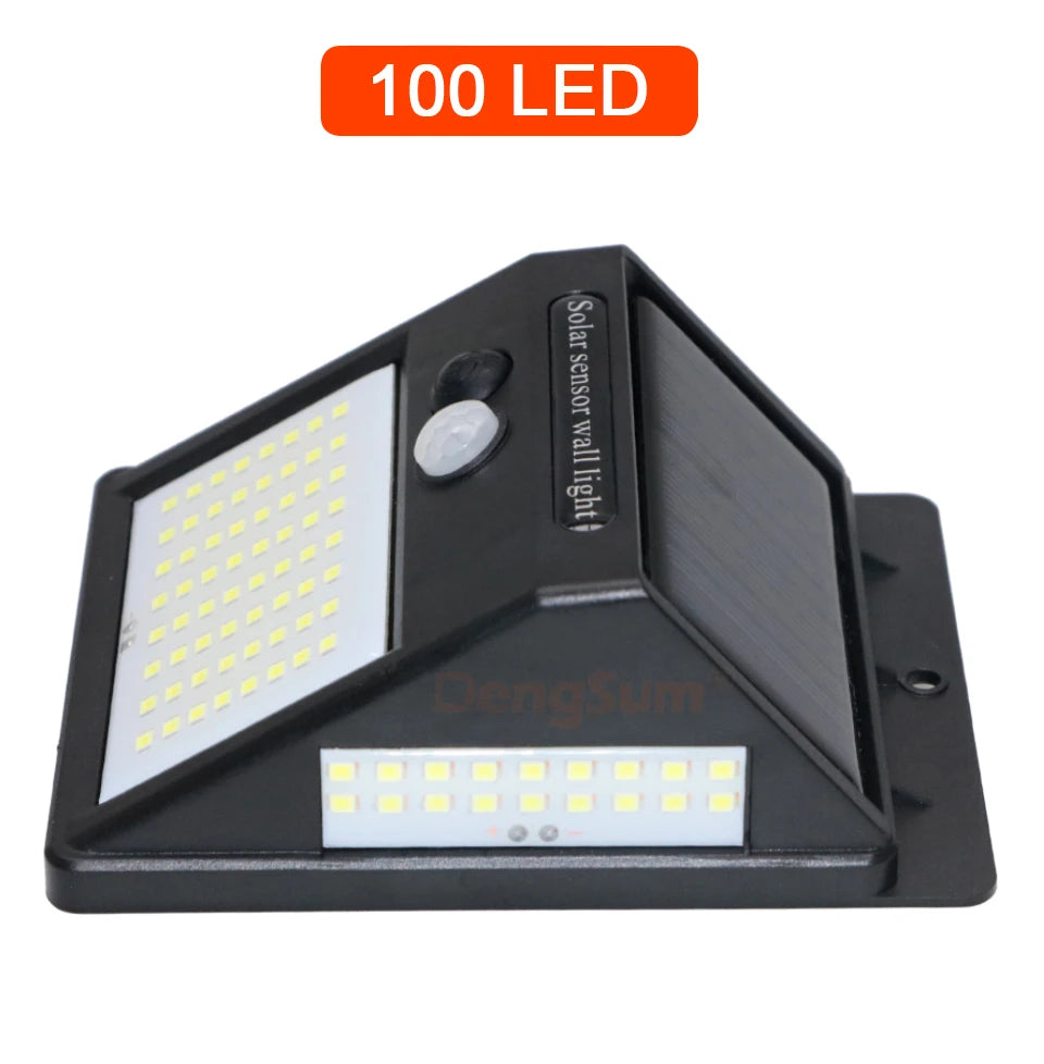 100 LED Solar Motion Sensor Wall Light