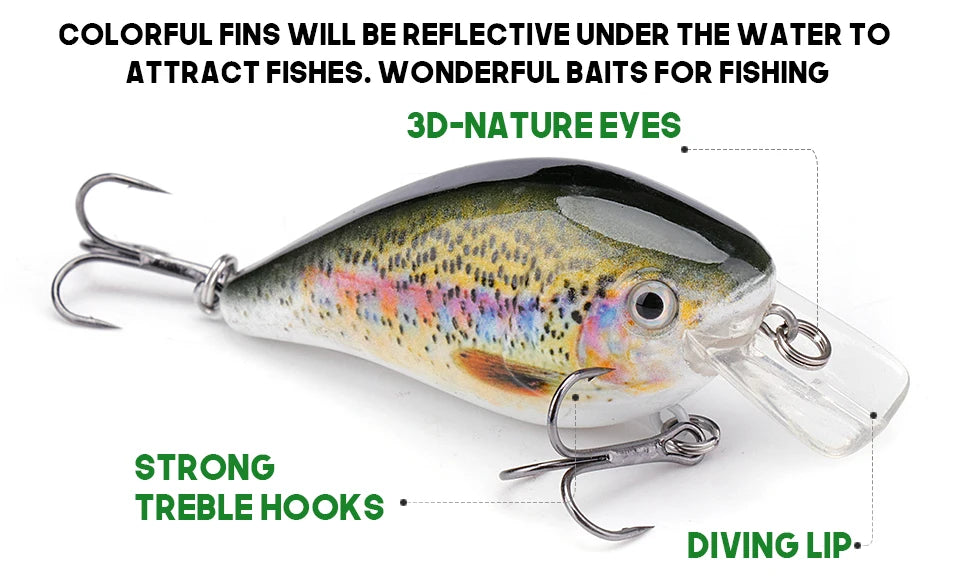 VTAVTA Crankbaits Fishing Lure 5cm/7cm Floating Wobblers