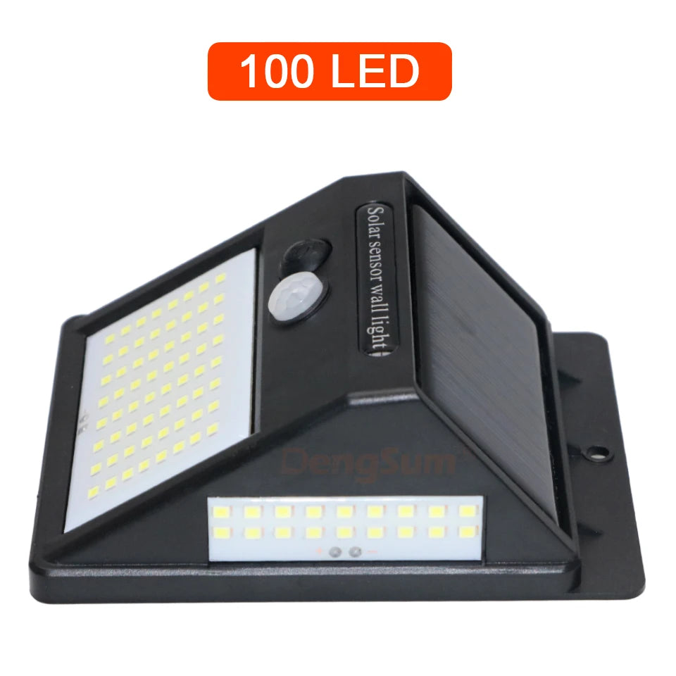 100 LED Solar Motion Sensor Wall Light