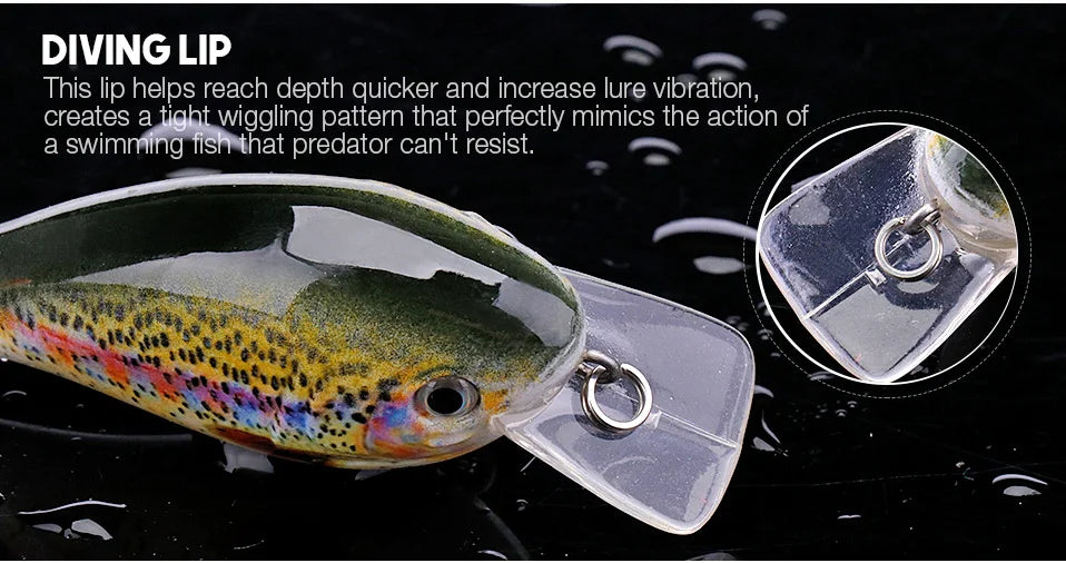 VTAVTA Crankbaits Fishing Lure 5cm/7cm Floating Wobblers