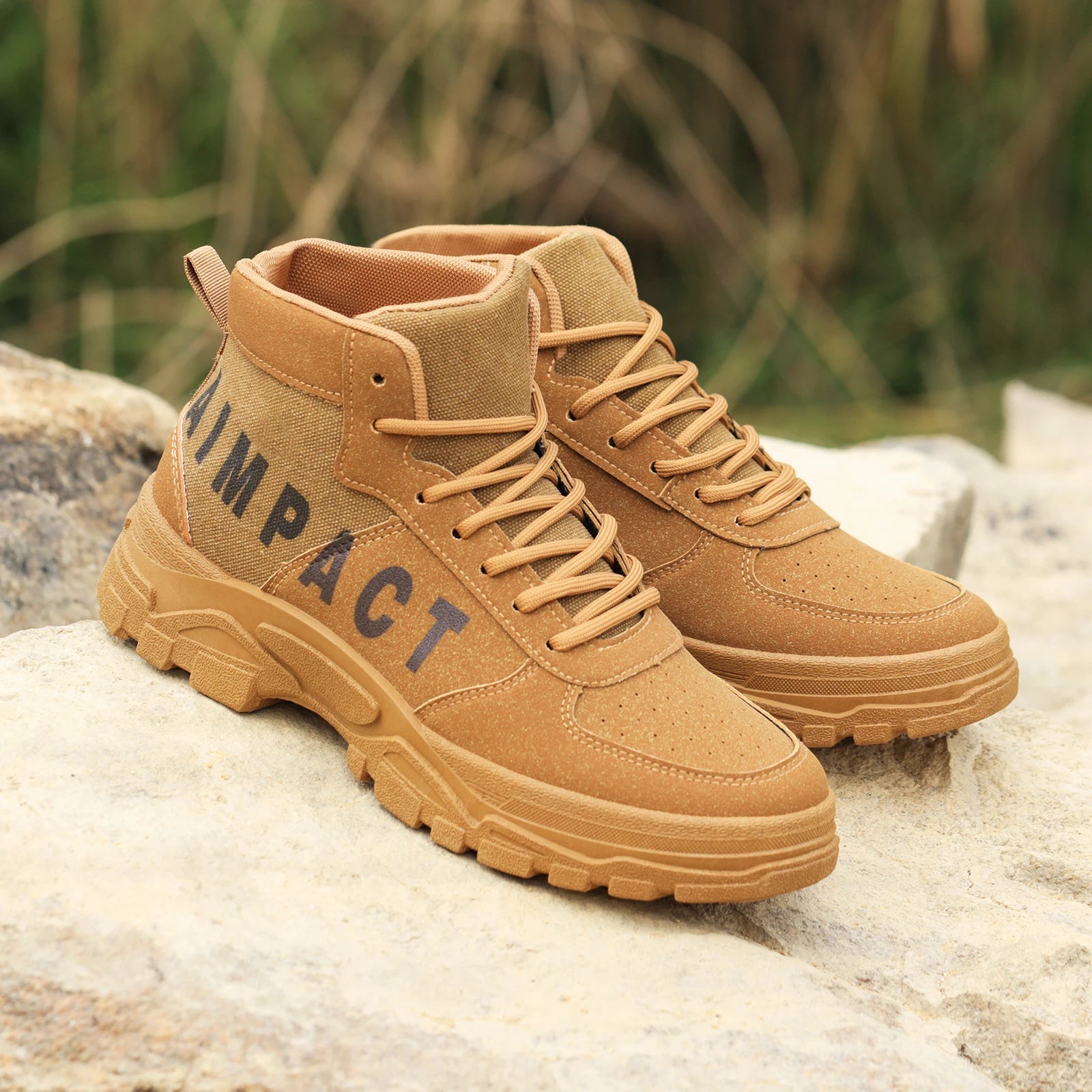 Leather & Canvas Tactical Hiking Boots