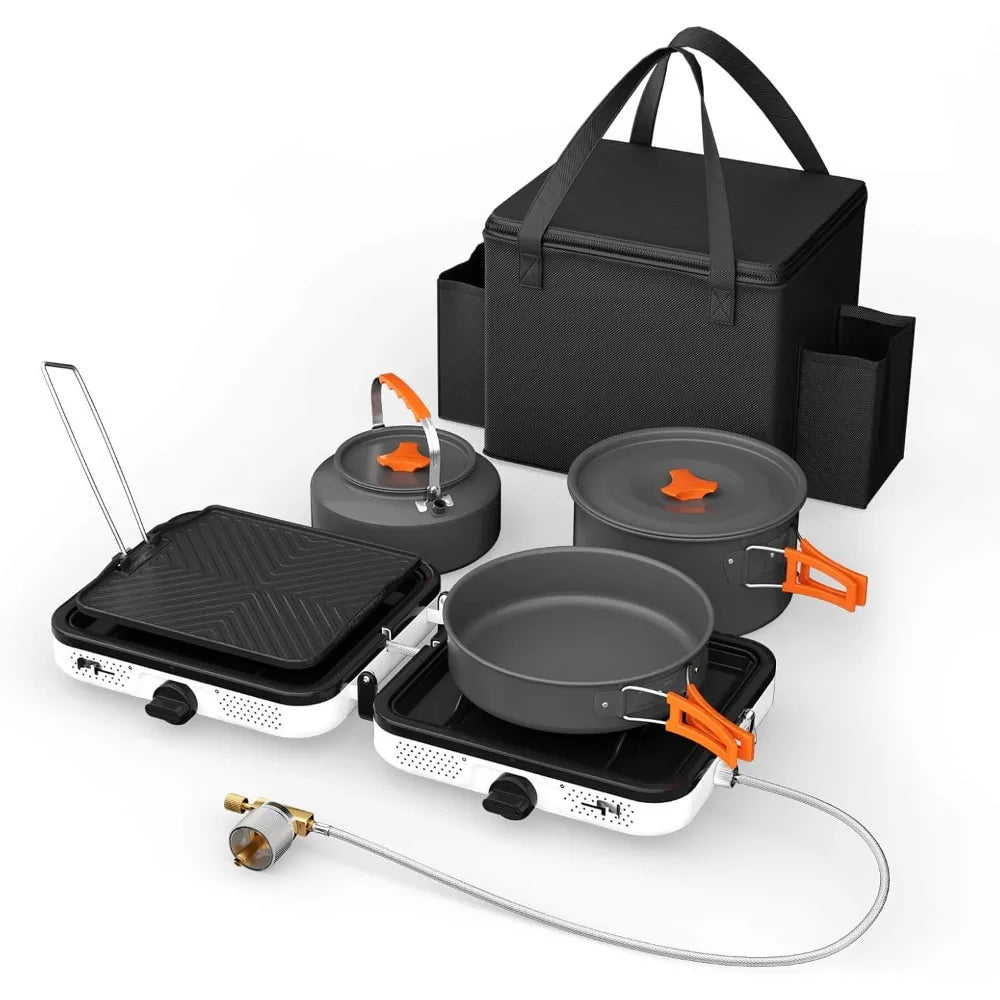 Portable 2-Burner Camping Stove Set (20,000 BTU)