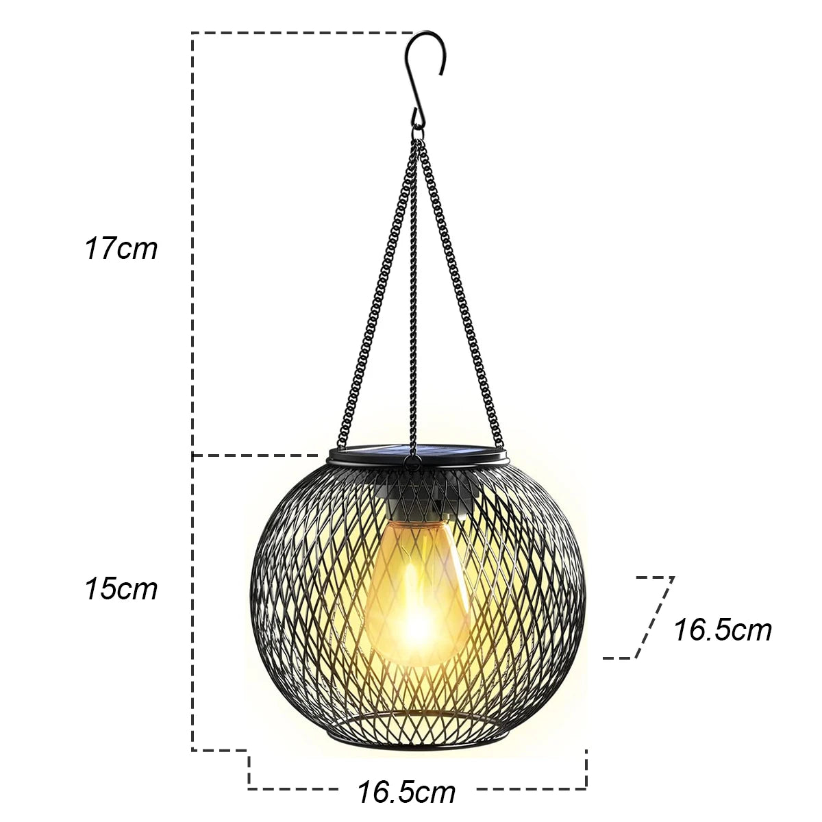 Solar Lantern LED Garden Light with Daylight Sensor