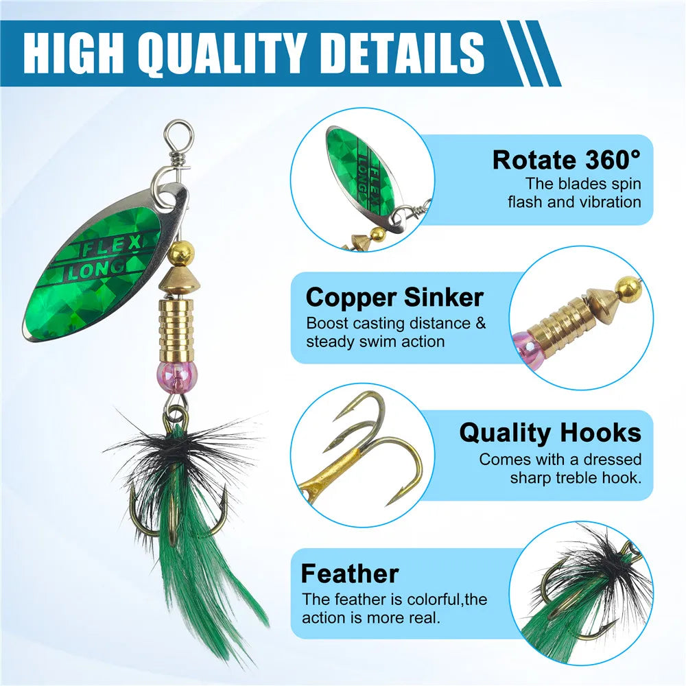 5/10/16Pcs Spinner Fishing Lures Set
