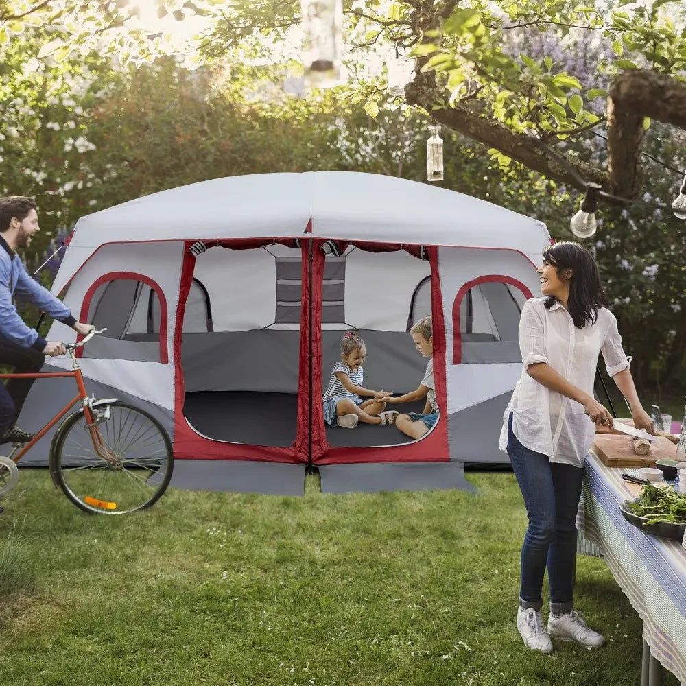 10-Person Family Camping Tent with 2-Room Divider