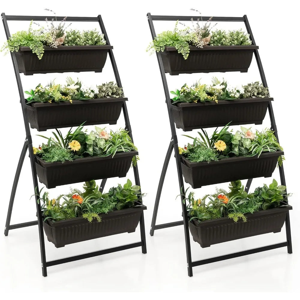 Giantex Vertical Raised Garden Bed with Containers & Drainage (Set of 2)