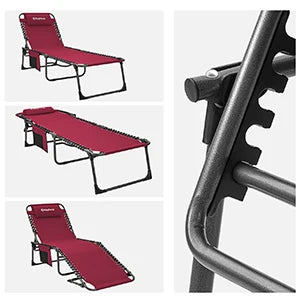 KingCamp Rollaway Folding Lounger with Pillow