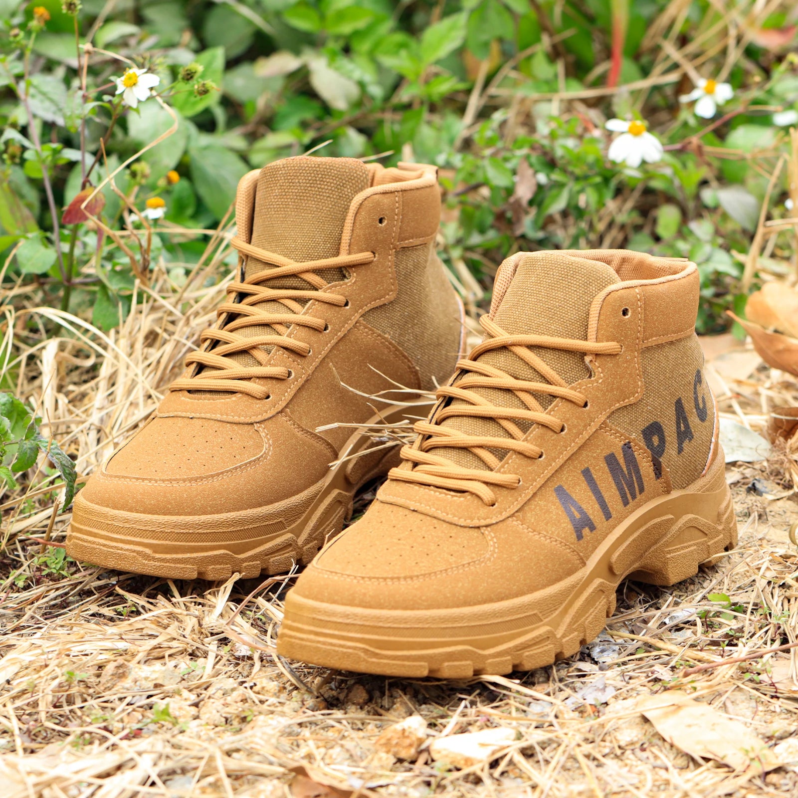 Leather & Canvas Tactical Hiking Boots