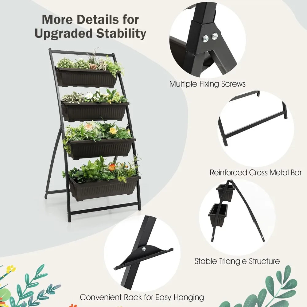 Giantex Vertical Raised Garden Bed with Containers & Drainage (Set of 2)