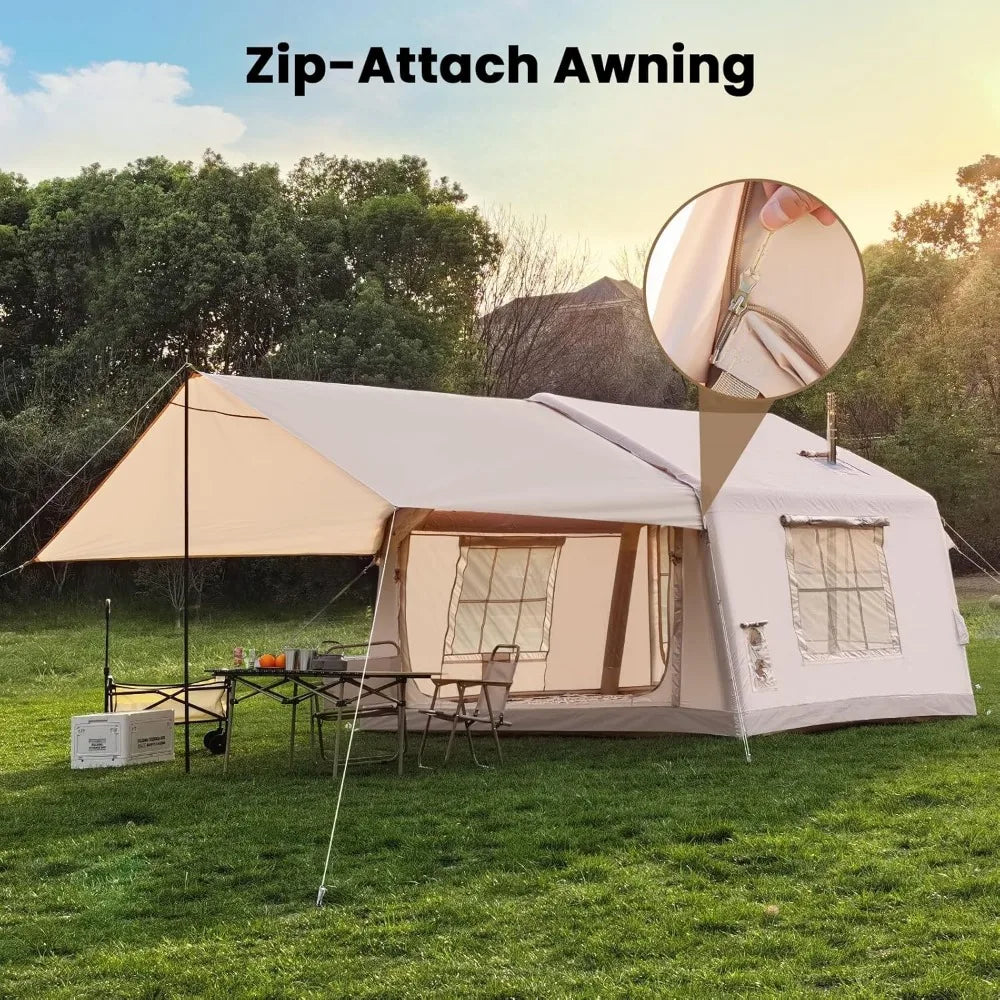 Inflatable Camping Tent with Hand Pump & Stove Jack
