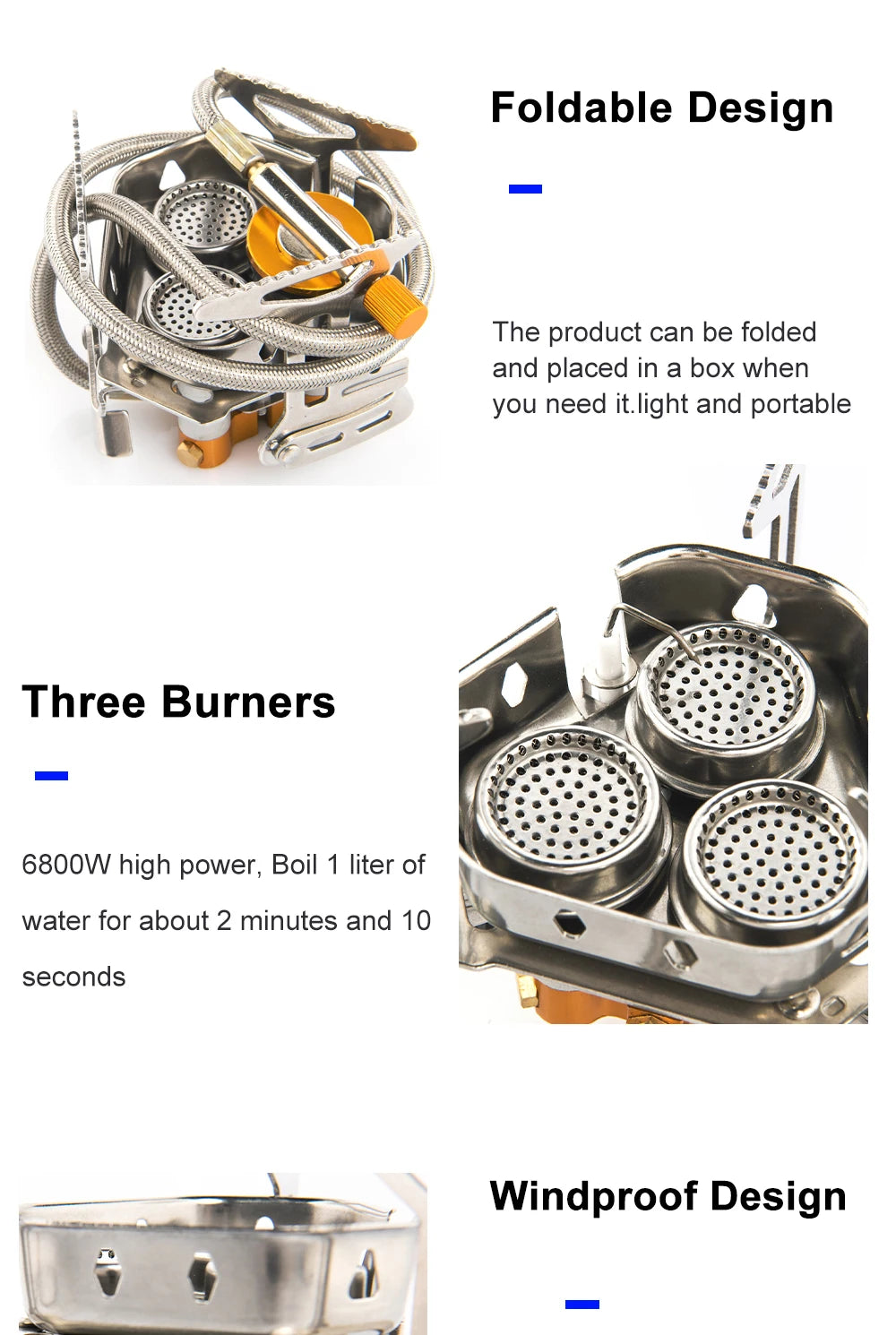 Widesea Camping Gas Stove 6800W