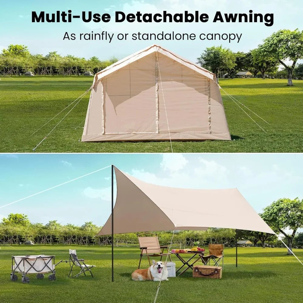 Inflatable Camping Tent with Hand Pump & Stove Jack
