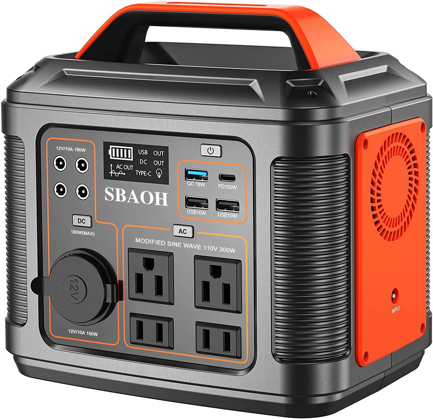 Portable Solar Power Station with LED Light (300W)