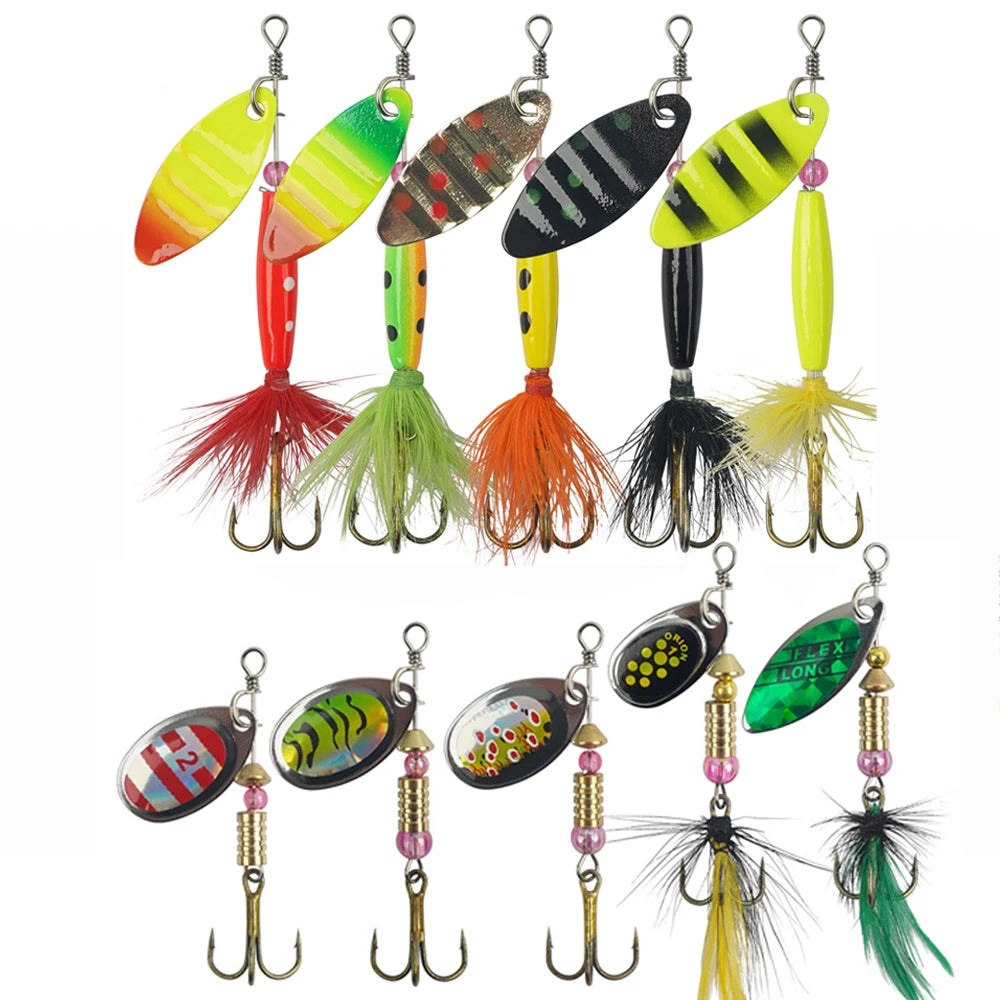 5/10/16Pcs Spinner Fishing Lures Set