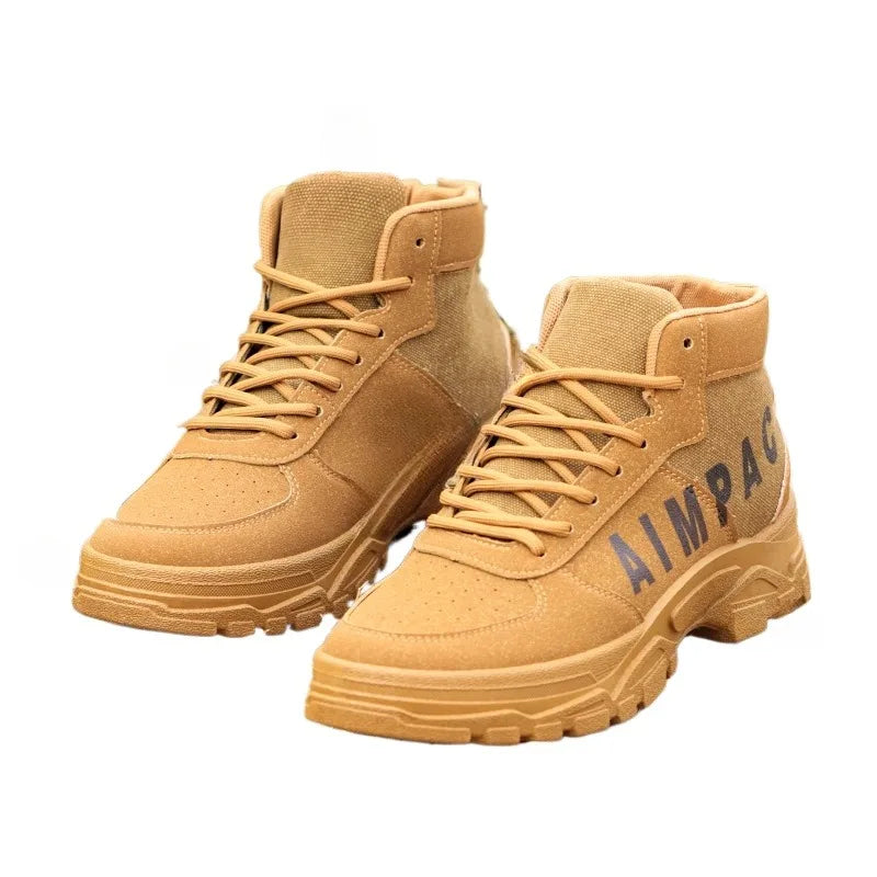 Leather & Canvas Tactical Hiking Boots