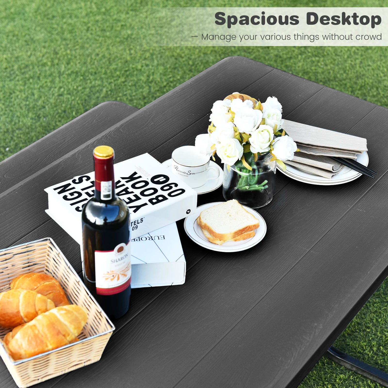 Outdoor Picnic Table Bench Set for Backyard & Patio Dining