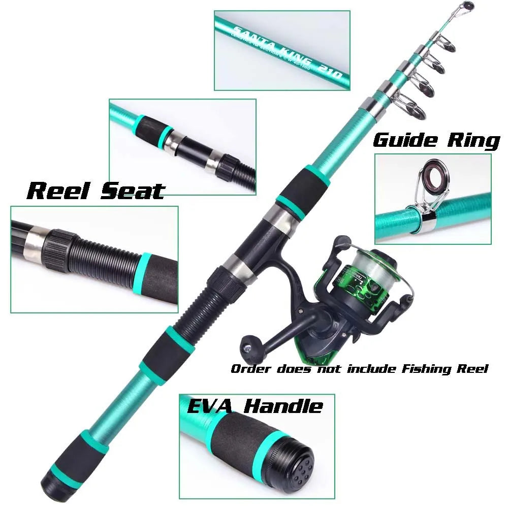 1.8m/2.1m Carbon Fiber Telescopic Fishing Rod