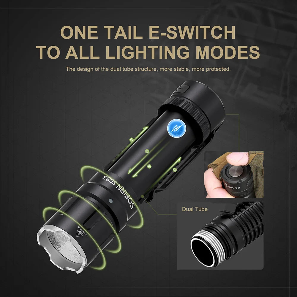 Sofirn SC33 Tactical Rechargeable Flashlight