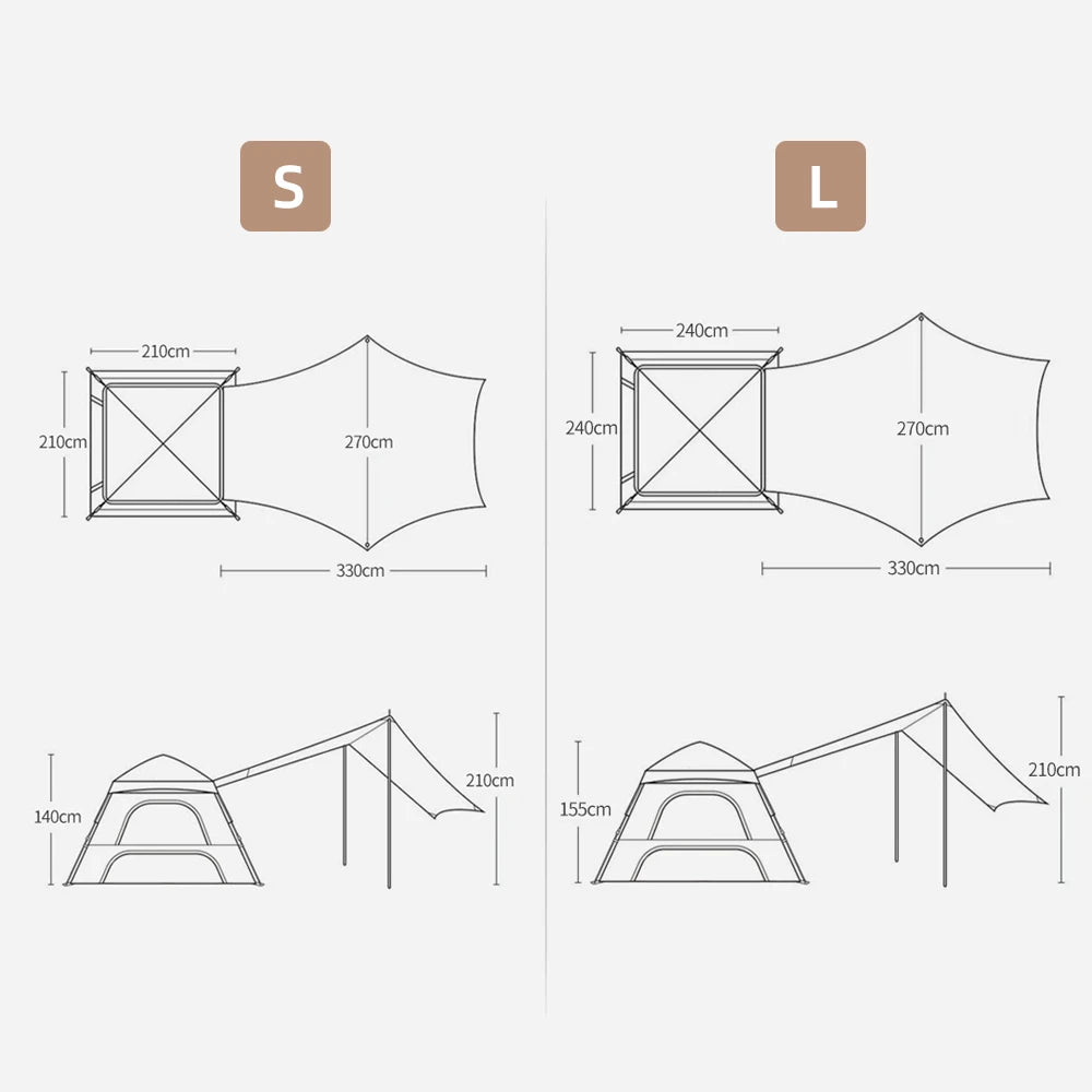 2-in-1 Pop-Up Waterproof Tent with Canopy