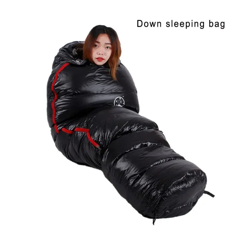 Very Warm White Goose Down Mummy Sleeping Bag