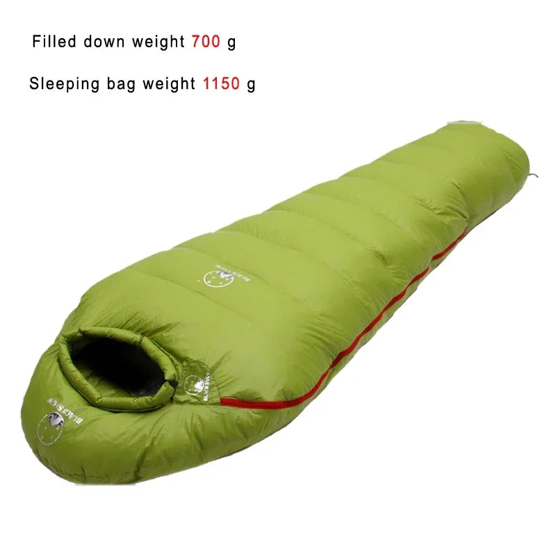 Very Warm White Goose Down Mummy Sleeping Bag