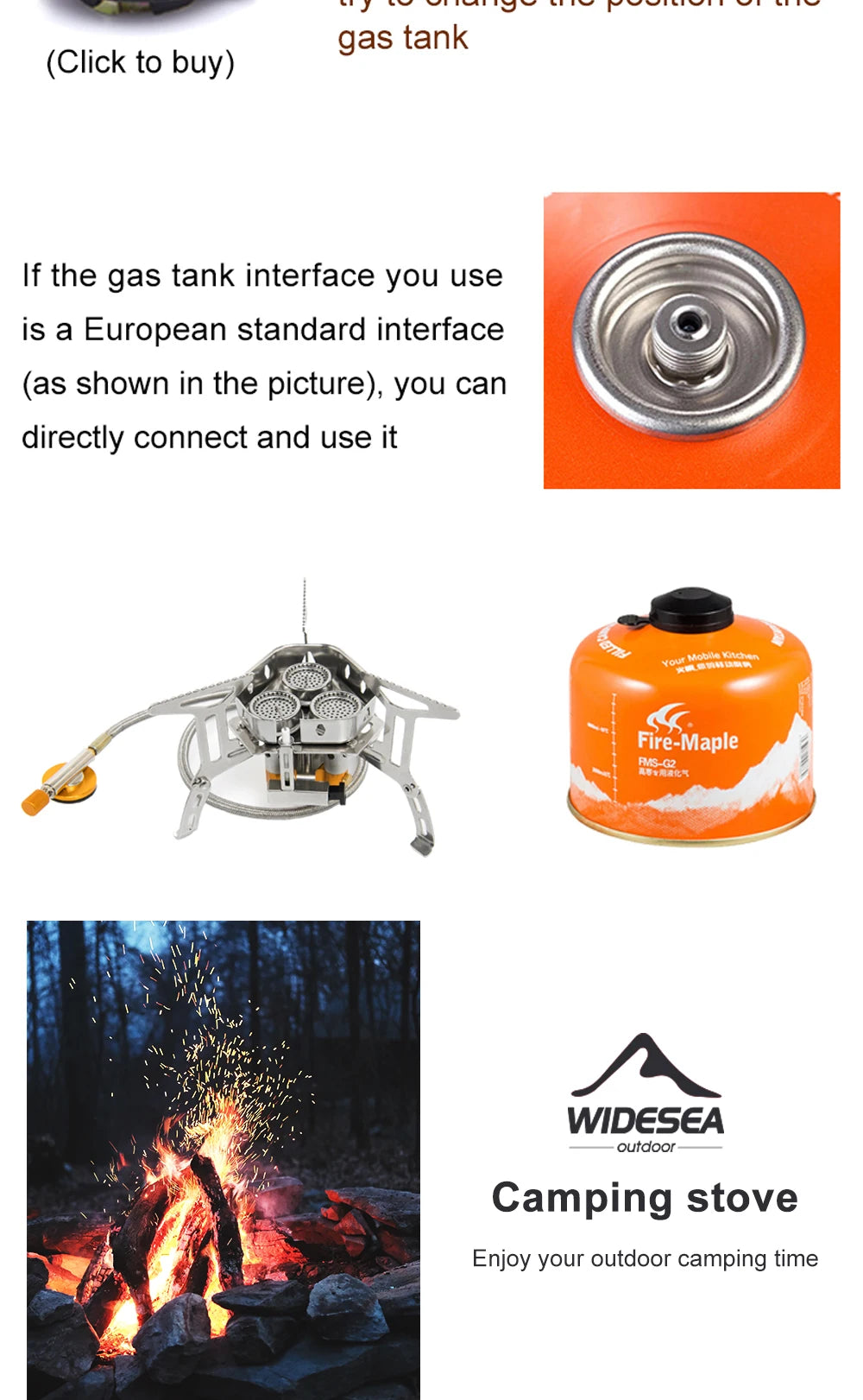 Widesea Camping Gas Stove 6800W