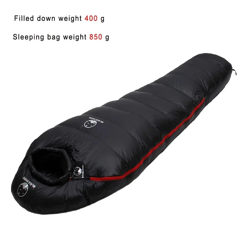 Very Warm White Goose Down Mummy Sleeping Bag