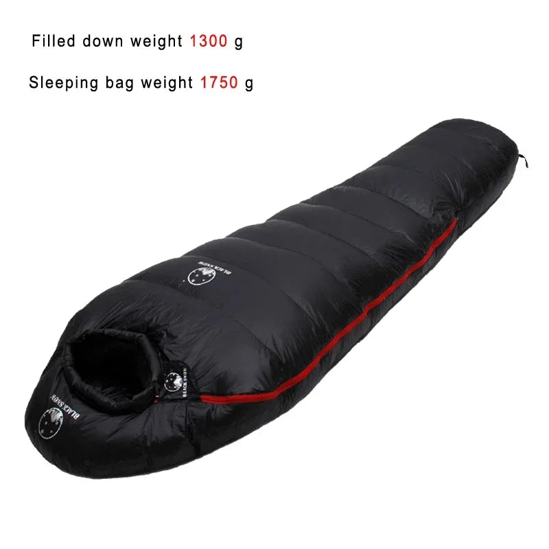 Very Warm White Goose Down Mummy Sleeping Bag