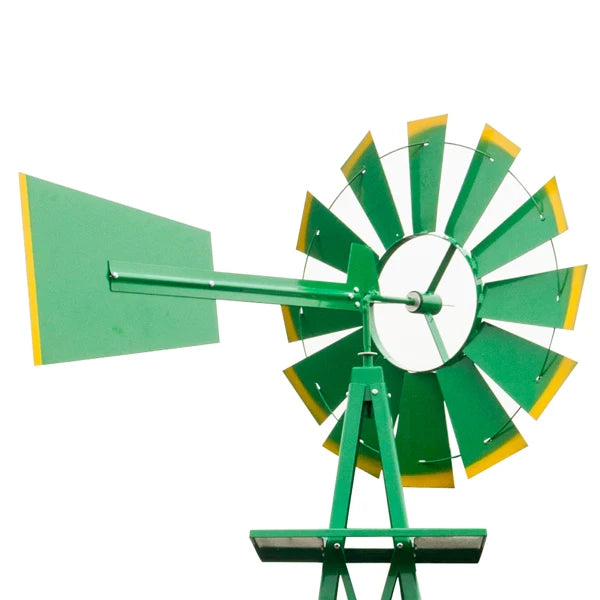 8FT Weather-Resistant Green Garden Windmill
