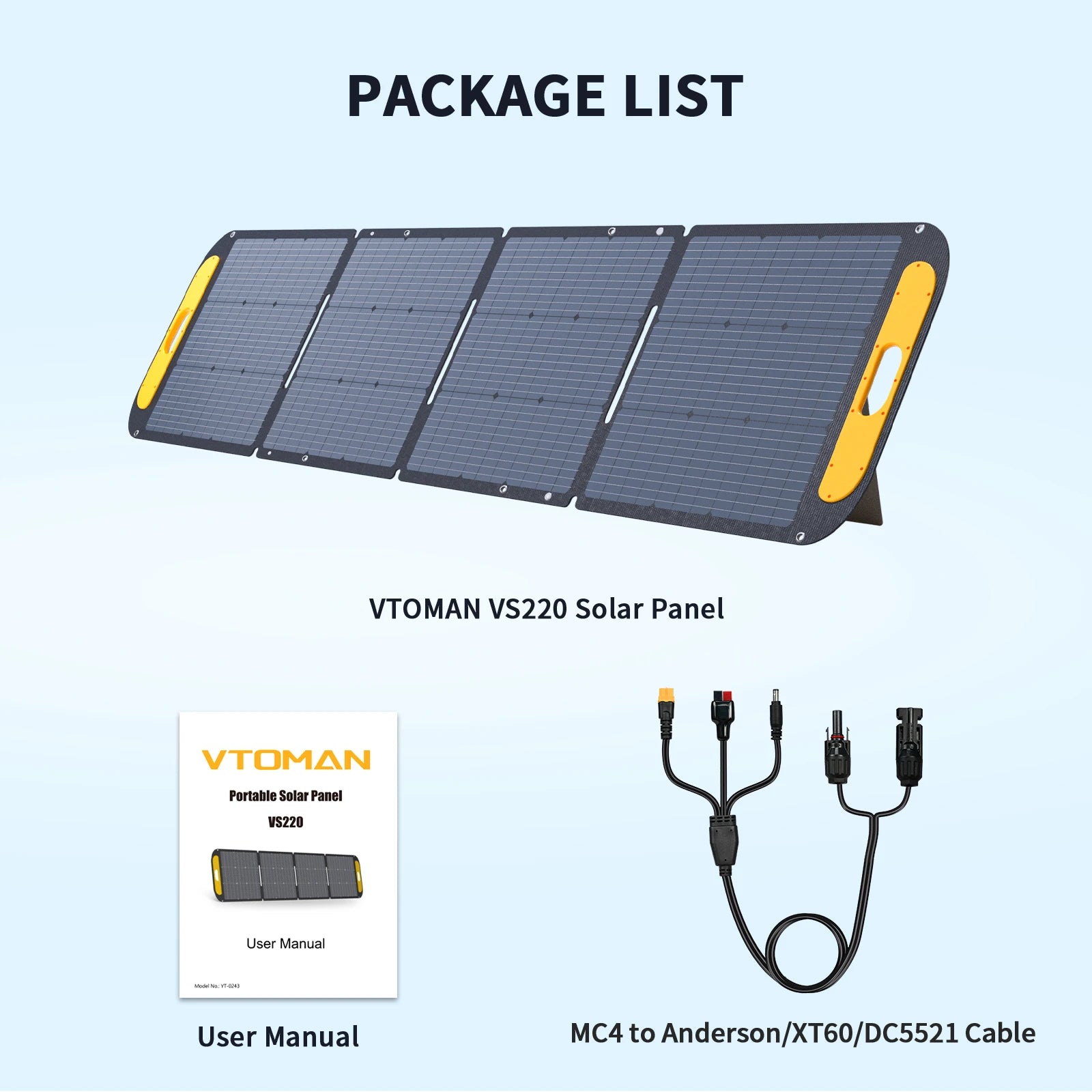 VTOMAN VS220 220W Foldable Portable Solar Panel