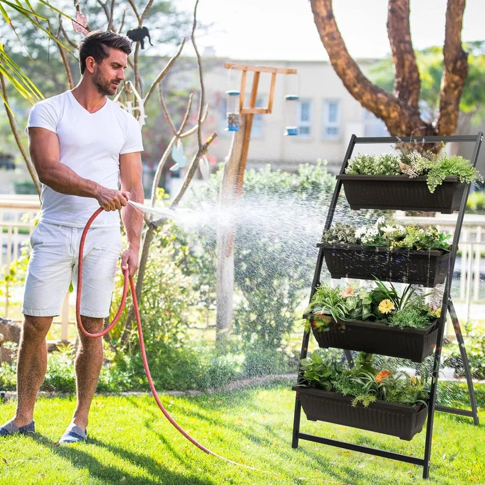 Giantex Vertical Raised Garden Bed with Containers & Drainage (Set of 2)