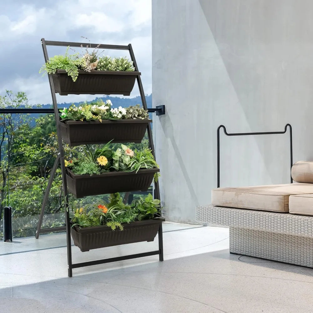 Giantex Vertical Raised Garden Bed with Containers & Drainage (Set of 2)
