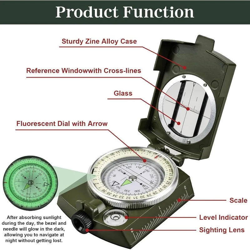 Pocket Tactical Survival Compass