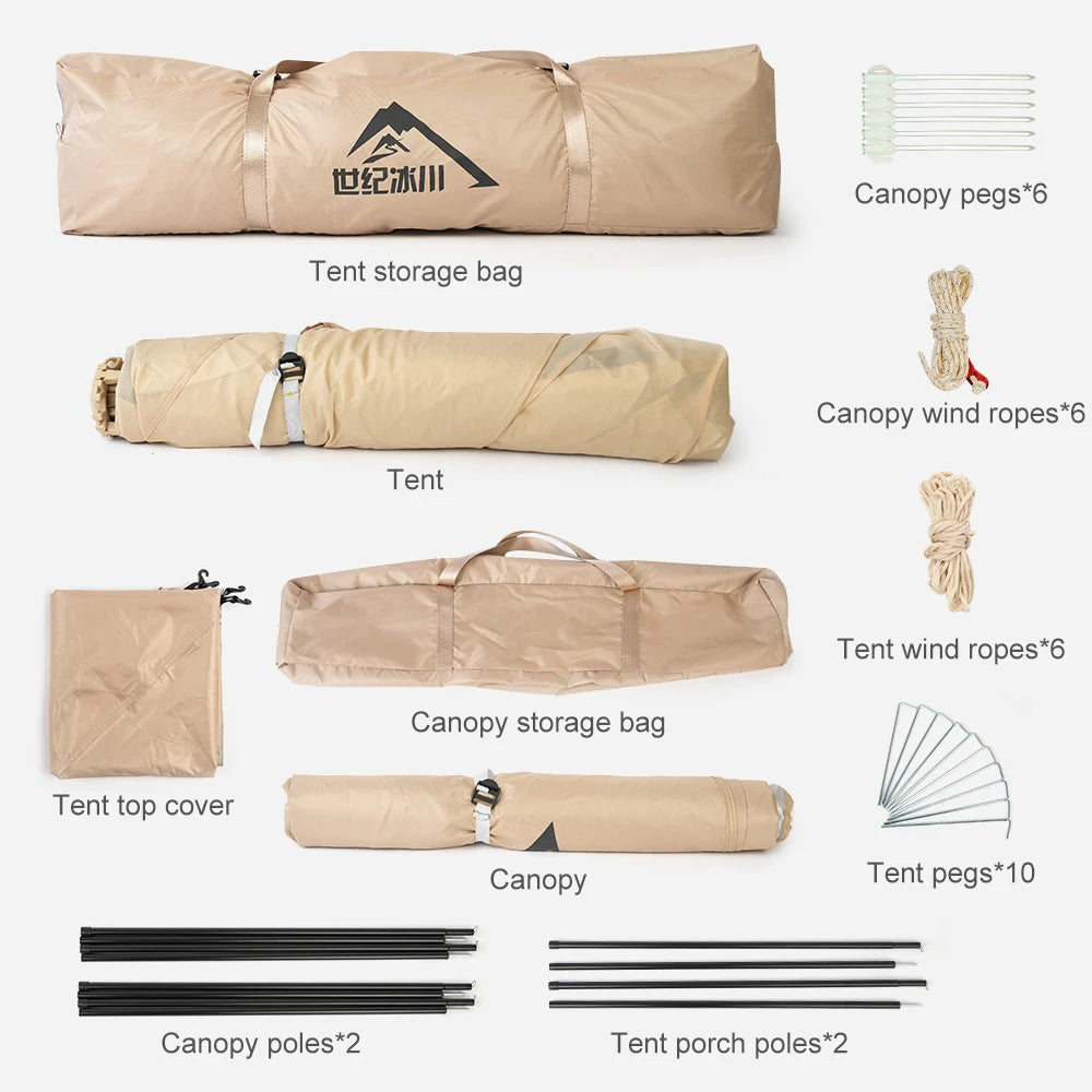 2-in-1 Pop-Up Waterproof Tent with Canopy