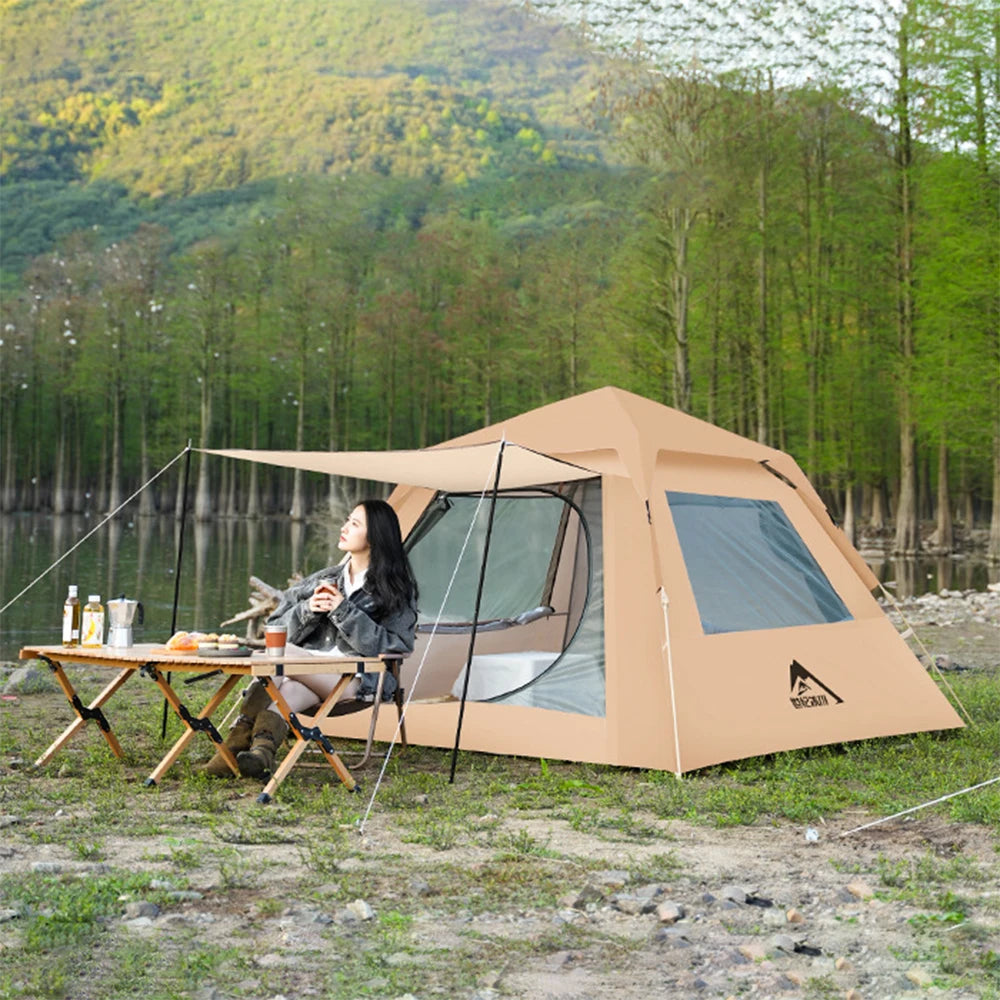 2-in-1 Pop-Up Waterproof Tent with Canopy