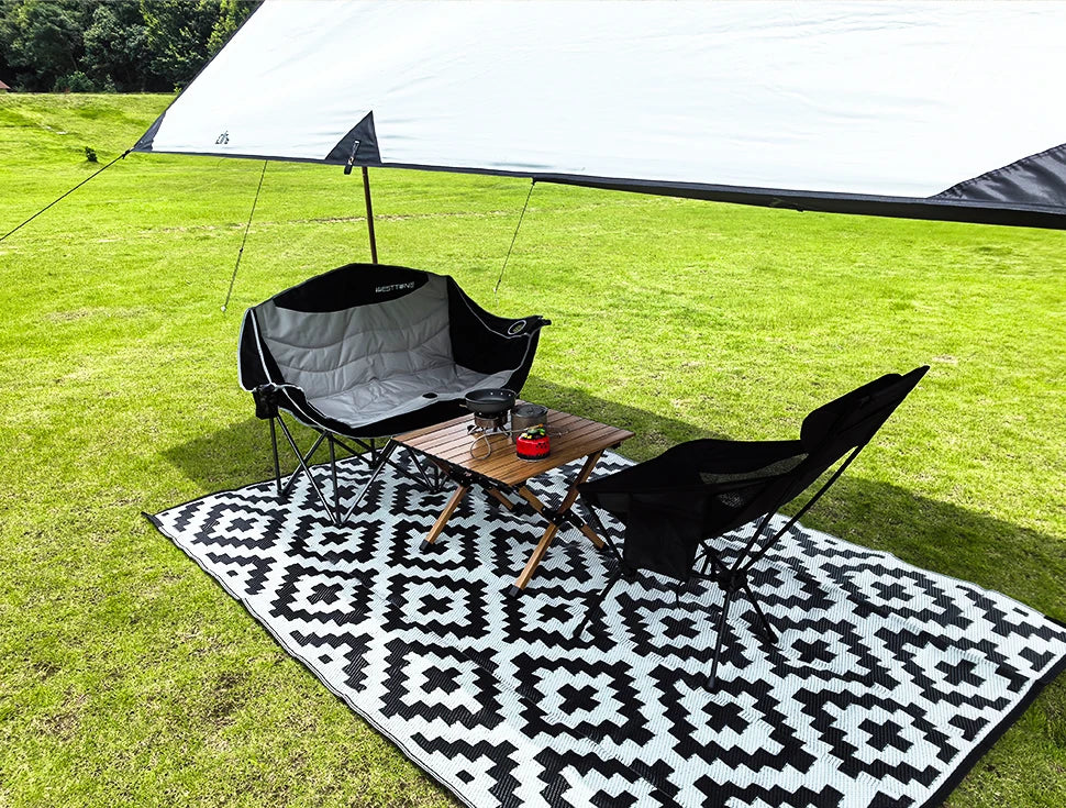 WESTTUNE Double Camping Loveseat with Cup Holders