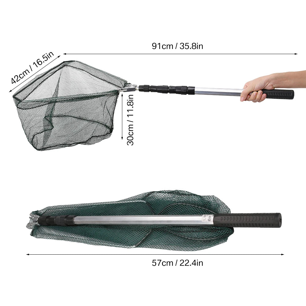 Telescopic Folding Fishing Landing Net with Aluminum Handle (190cm)